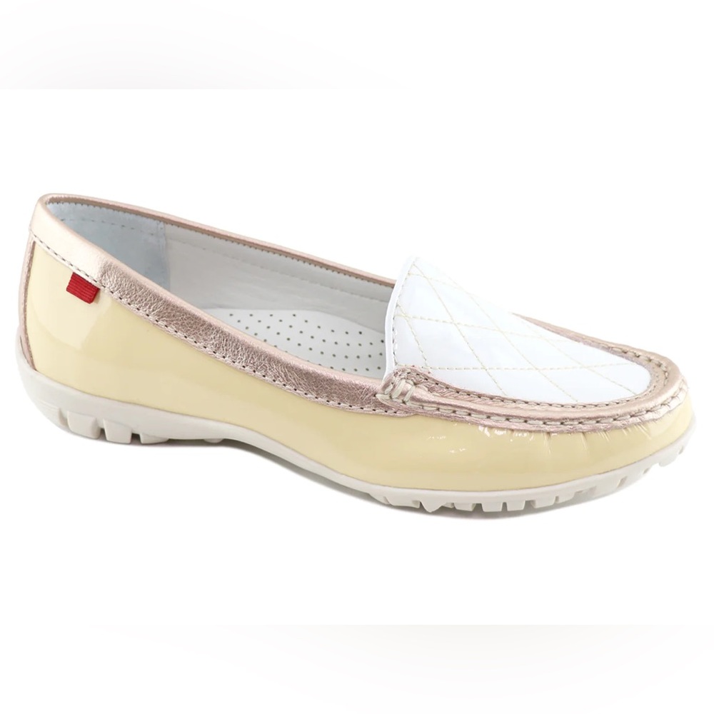 NEW! Marc Joseph New York Monroe Women’s Golf Shoes Cream Gold Patent. Size 8